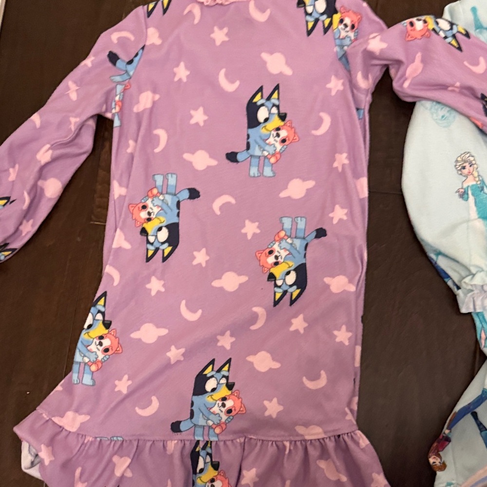 Bundle of Cozy Girls Nightgowns - Bluey and Frozen Anna and Elsa! Today only! - Picture 8 of 15